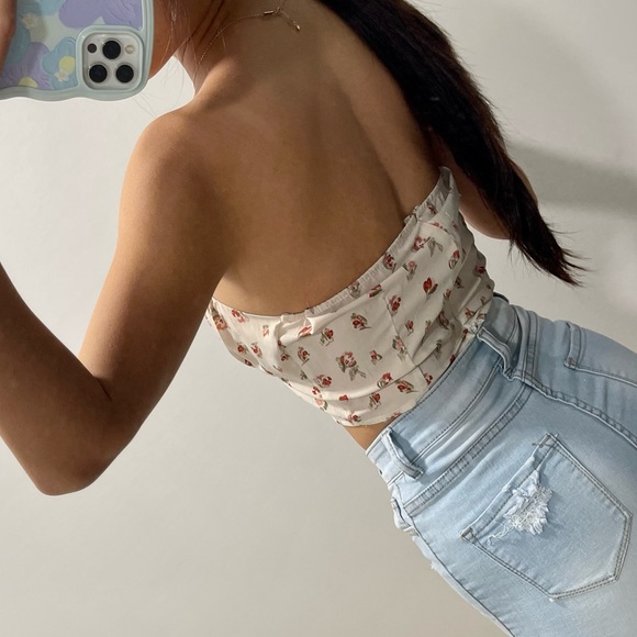 SHEIN Floral bandeau top - Picture 2 of 7